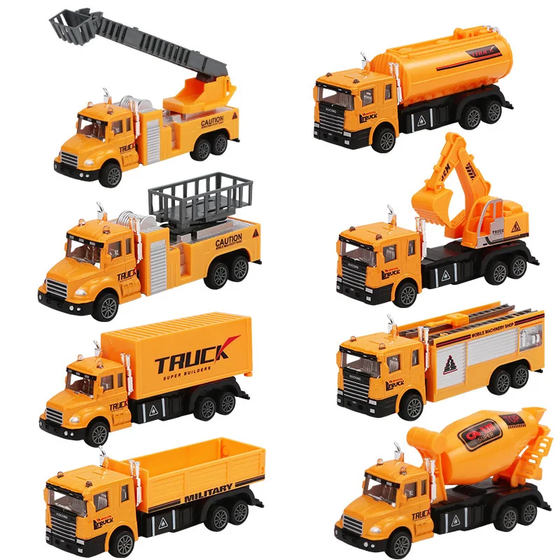 

Pull Back Alloy Car Model Engineering Truck Fire Truck Mixer Truck Simulation Toy Decoration