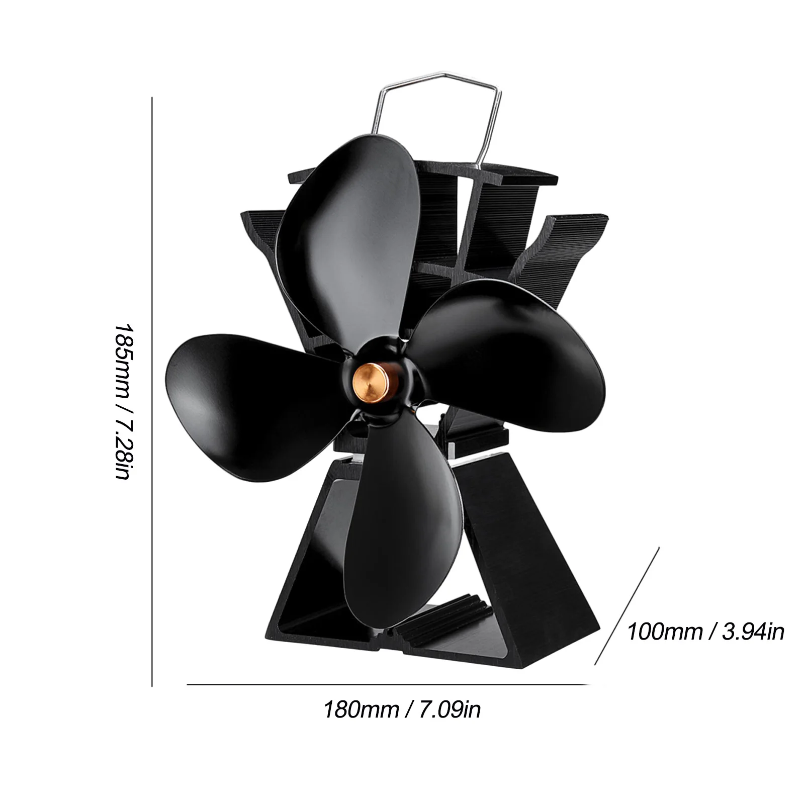 Вентилятор для плиты с 4 лопастями дровяной или пеллетной Тихий Домашний