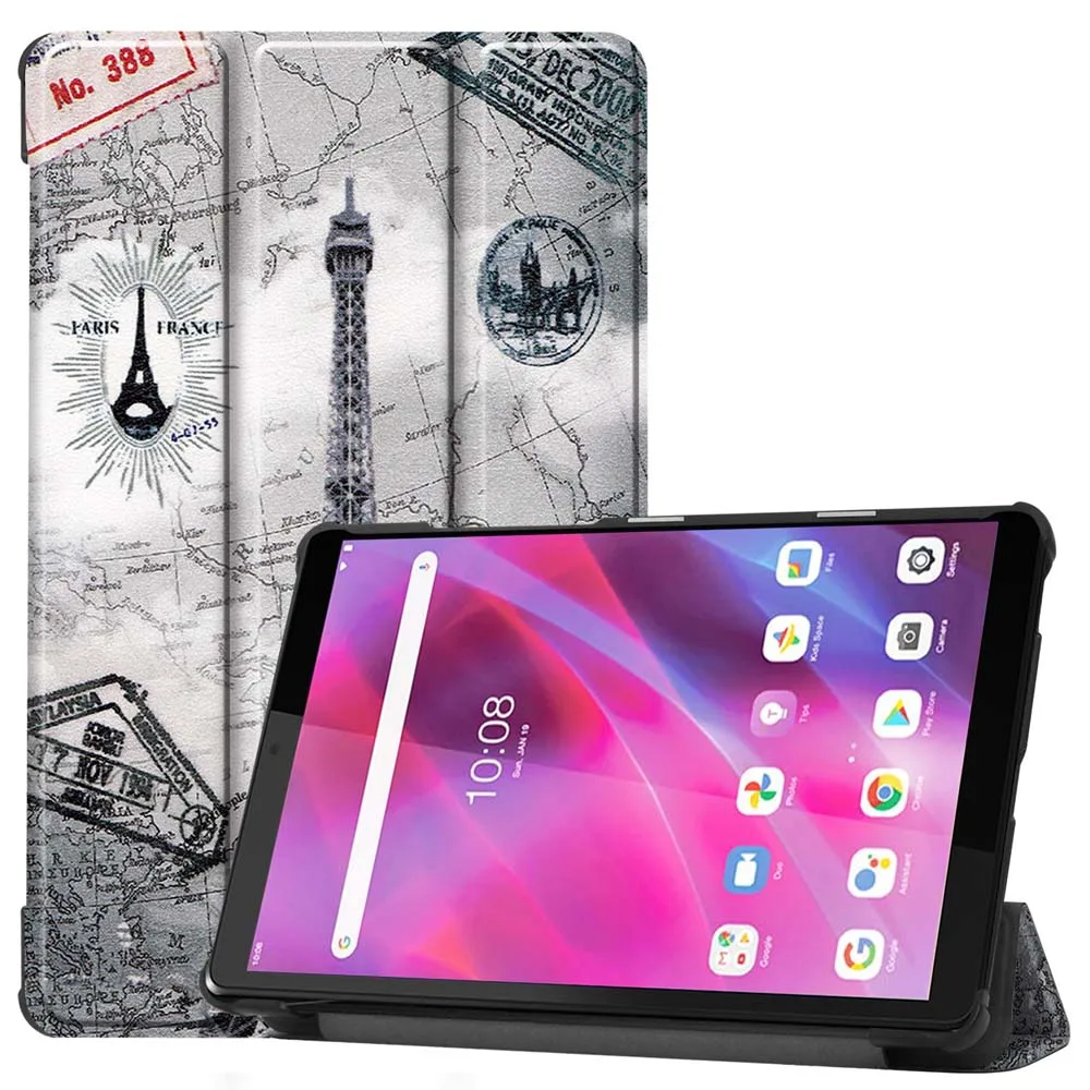 

Защитный чехол для Lenovo Tab M8 FHD, чехлы для планшетов, противоударный складной однотонный чехол-подставка с рисунком и откидной крышкой