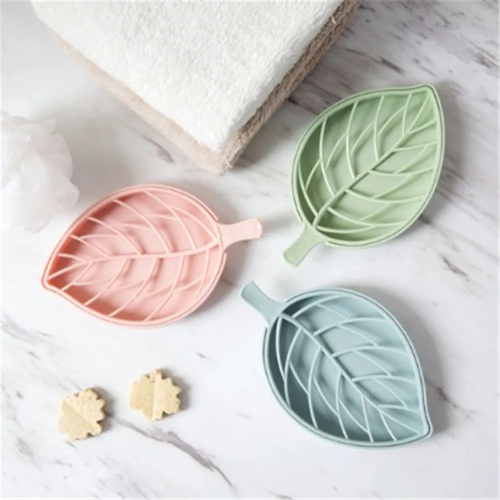 Держатель для мыла в форме листа чехол нескользящая Коробка туалетный поднос