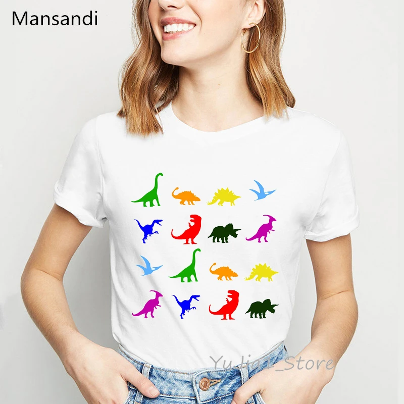 Женская футболка с принтом динозавра/птицы/дельфина/кота/собаки забавная модная
