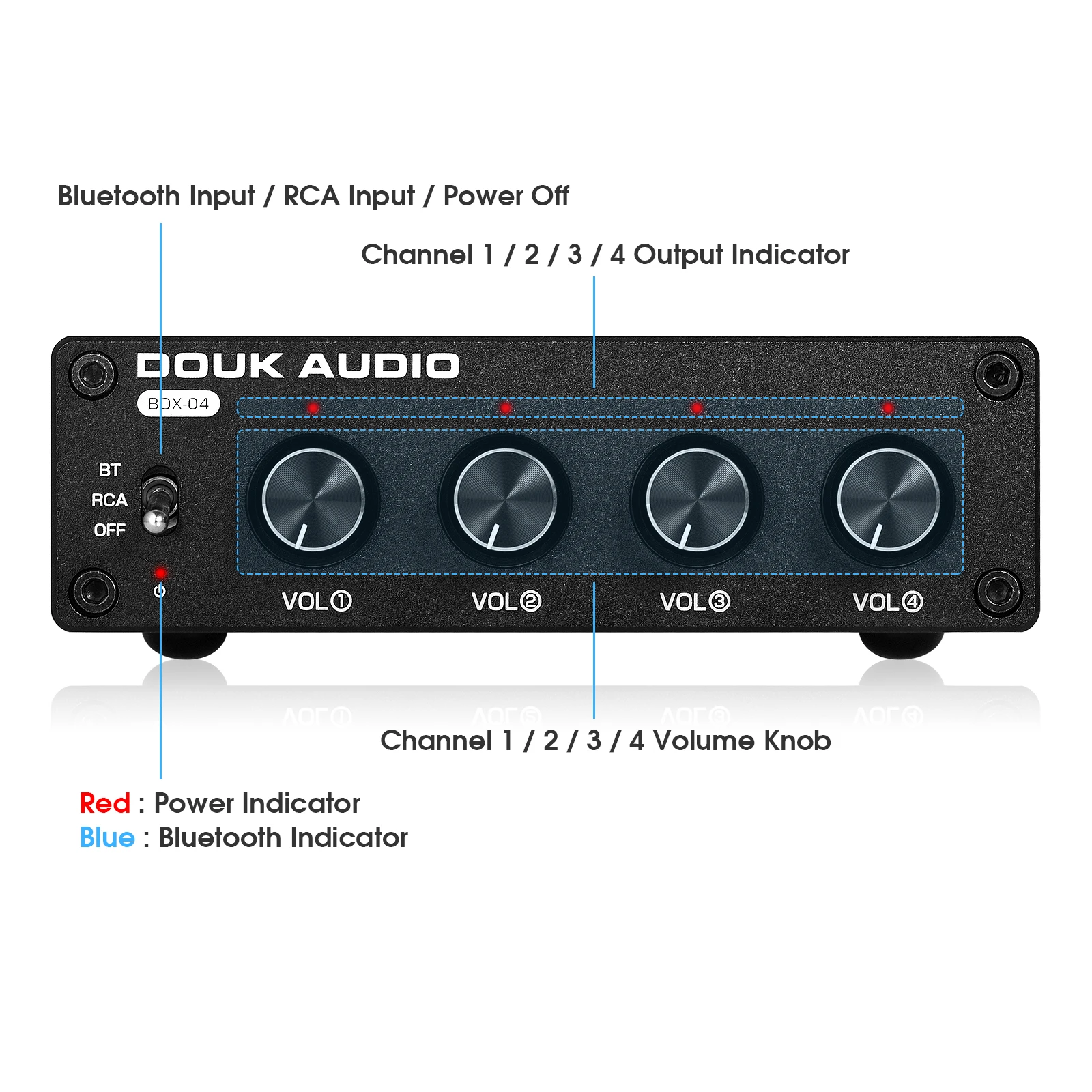 Дук аудио hi-fi мини Bluetooth 5 0 стерео цифровой предусилитель приемник 4-полосная RCA