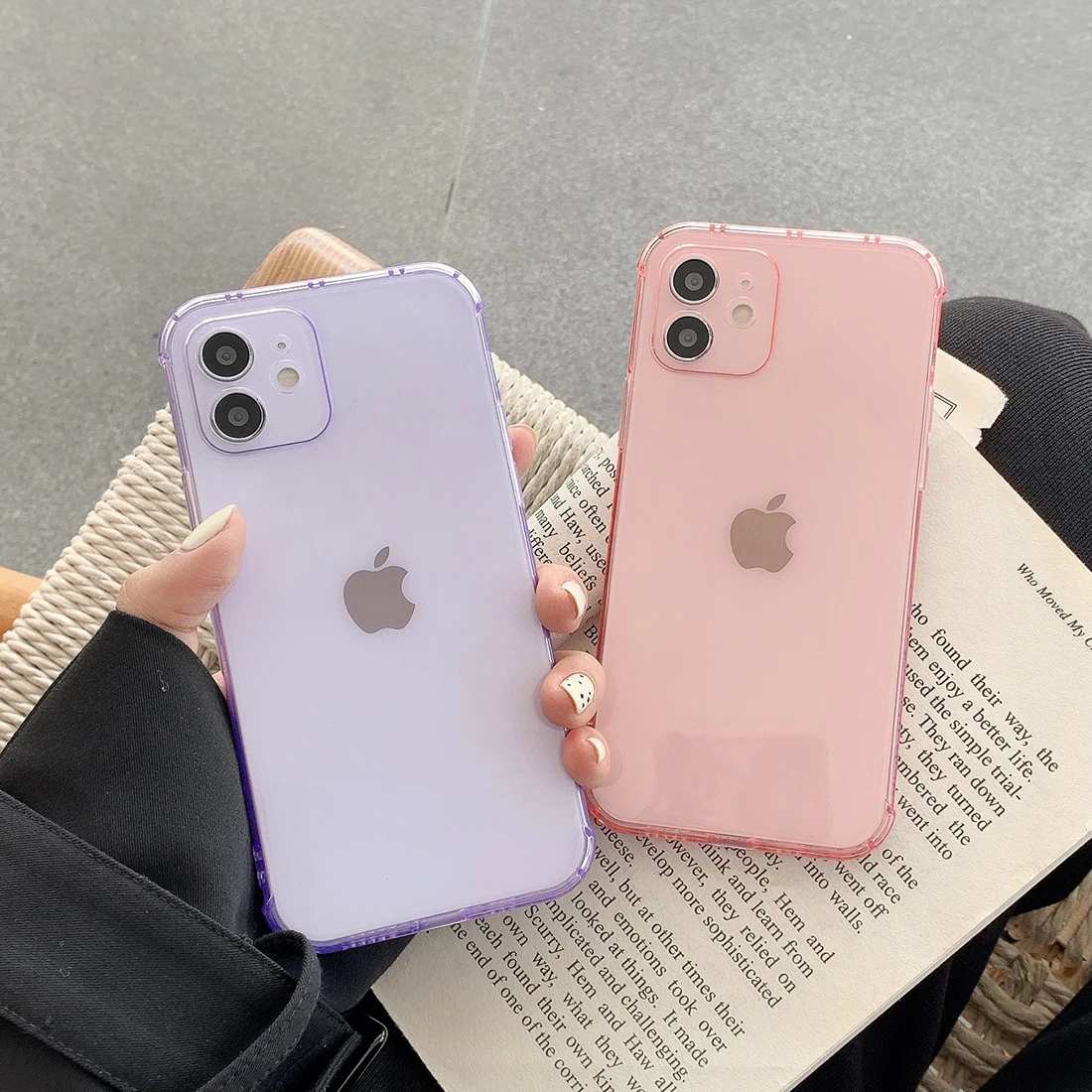 

Ultra-Thin Straight-Edge Anti-Drop Mobile Phone Case, Suitable For iPhone 12 11Pro XSmax XS XR X 8Plus Anti-Collision Back Cover