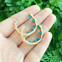 say hello ba new trendy crystals inlaid circle hoop earrings women wide gold color jewelry boucle doreille femme brincos k5849