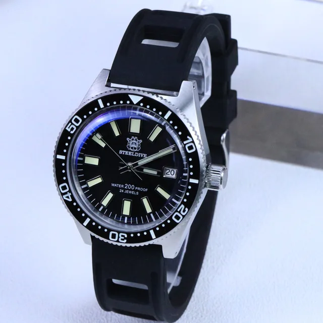 Часы наручные STEEL DIVE 1962 автоматические сапфировые NH35 для дайвинга 200 м мужские