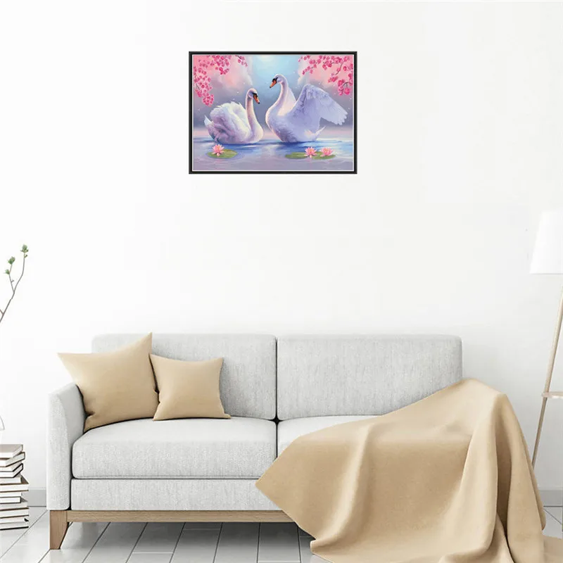 2018 Горячая продажа Новая мода 5D DIY Алмазная картина Два лебедя Любовь Лебедь