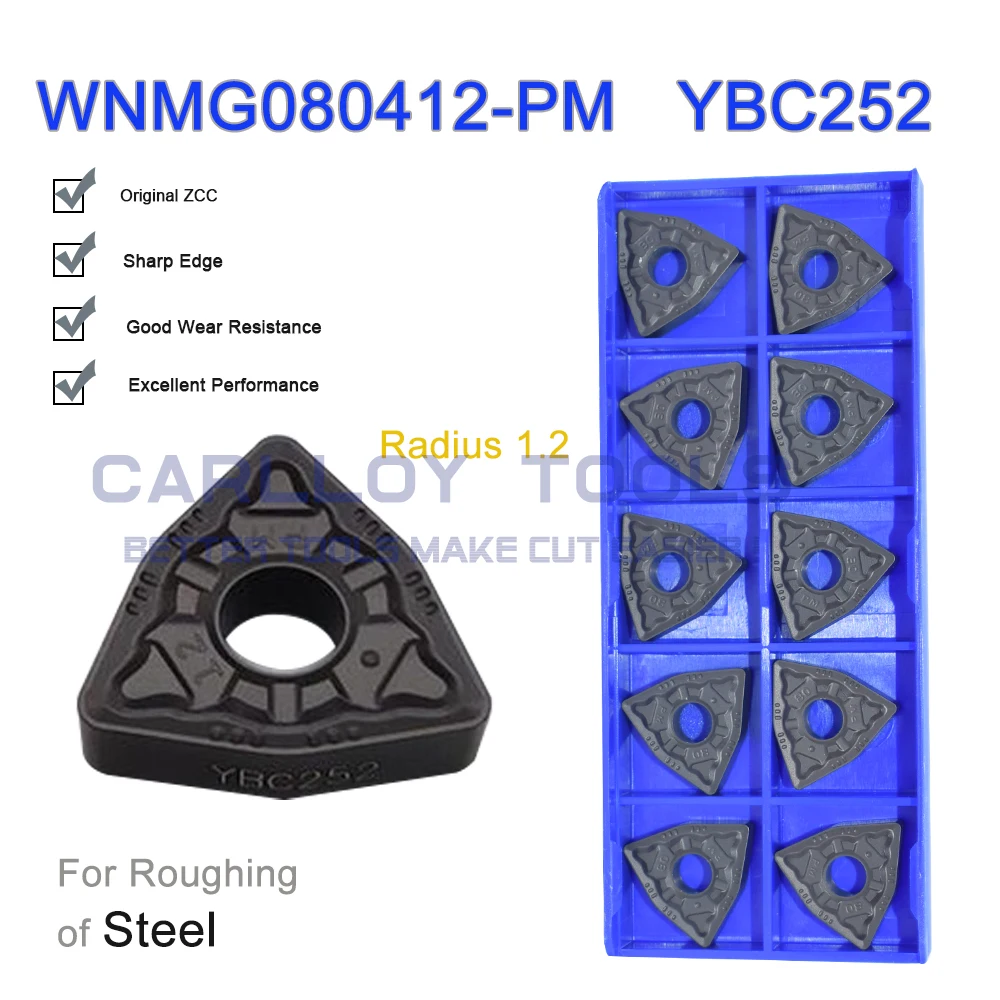 

10pcs Carbide Plate WNMG080412-PM WNMG 080412 PM YBC252 For Steel