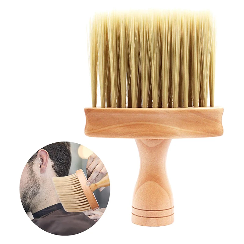 

1 Piece Neck Powder Brush Professional Neck Brush with Wooden Handle Salon Stylist Hair Cut Hairdressing Tool for Barber