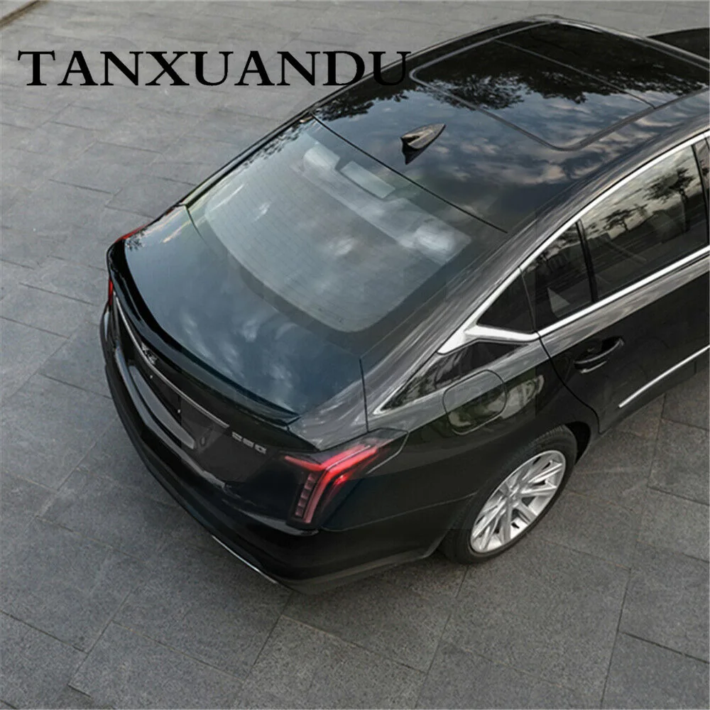 

Painted Gloss Black ABS Rear Trunk Lip Spoiler Wing V Factory Style Fit For CADILLAC CT5 2020-2022 High Quality