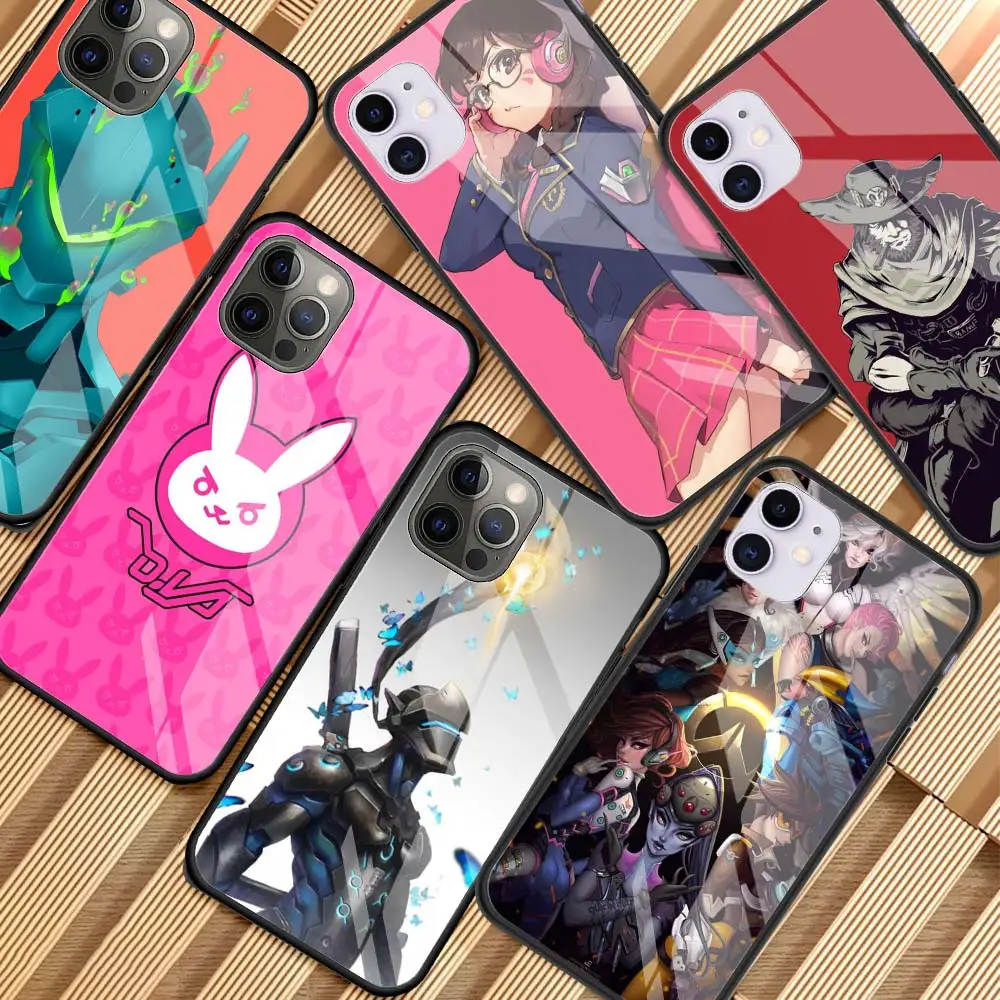 

Hot Overwatch ow Game Tempered Glass Phone Case for iPhone 11 12 Pro XR X 7 8 XS Max 6 6S Plus SE 2020 Cover Shell Coque Capa