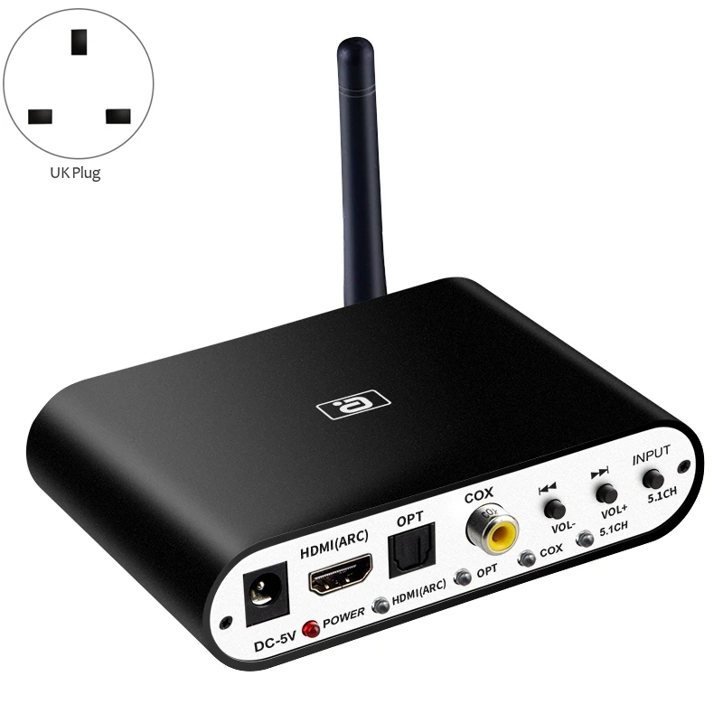 DA615H 5.1CH Audio Decoder Bluetooth 5.0 Receiver DAC Wireless Adapter Optical Coaxial U Play ARC DTS | Электроника