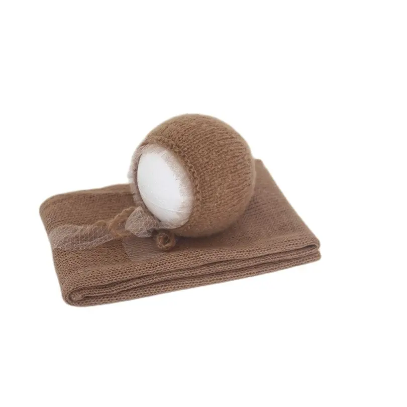 Трикотажная Шапочка с оборками для новорожденных реквизит фотосъемки мохеровая