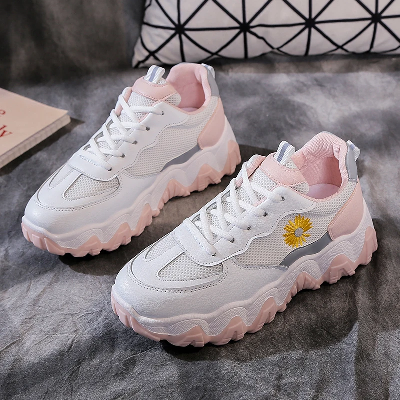 JINJIN-72- Shoes informales de mujer deporte a la moda transpirables con cordones malla para caminar | Обувь