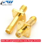 Адаптер стандарта SMA, выдвижной фланец с четырьмя отверстиями, фиксированный, 39,5 мм, высокая частота, 12 г, низковольтная волна, гнездо-гнездо