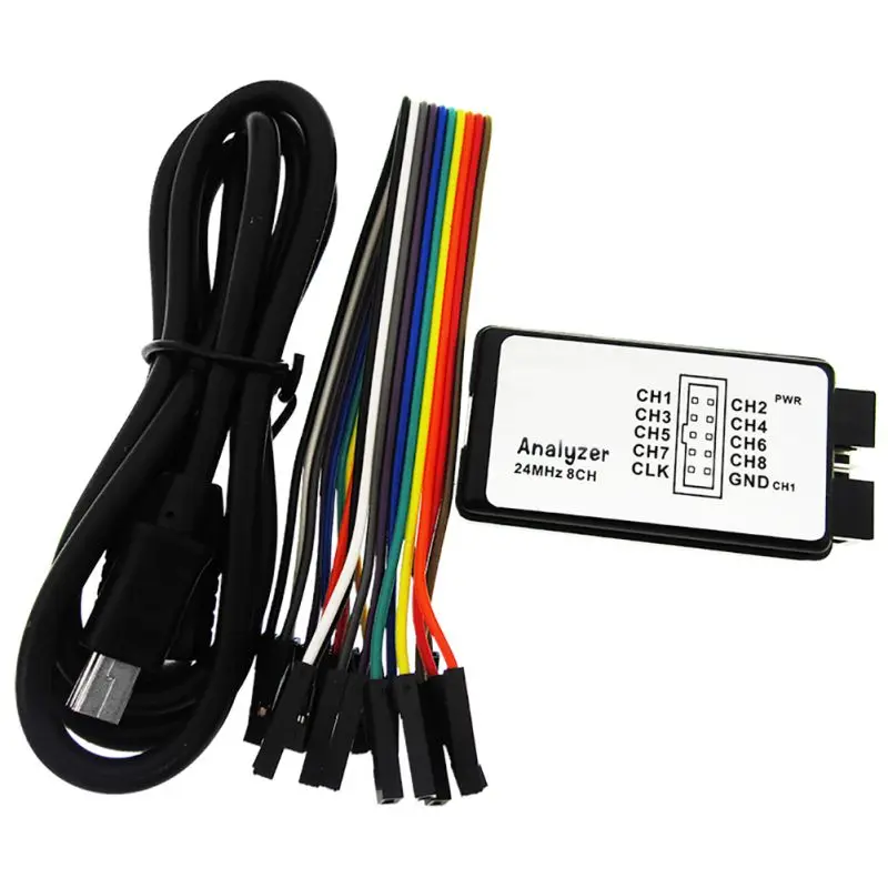 

One Set USB Logic Analyzer 24M 8CH Microcontroller ARM FPGA Debug Tool 24MHz, 16MHz, 12MHz, 8MHz, 4MHz, 2MHz Logic Analyzer