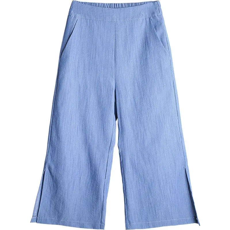 

2021 New Summer Women Elastic High Waist Wide Leg Solid Pants Plus Size Fashion Korean Slim Casual Loose Straight Trousers Z209