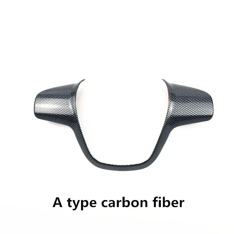 A Type carbon fiber 1pcs For Ford Focus 3 MK3(2012-)/For KUGA 2013- accessories Car styling steering wheel trim cover sticker decoration - Color Name: A Type carbon fiber