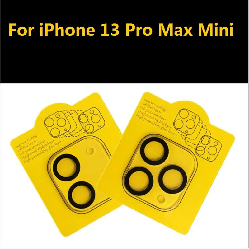 50pcs 3d full covered camera lens tempered glass screen protector for iphone 13 pro max 12 pro max11 pro max11 pro12 mini free global shipping