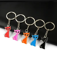 cartoon cat anime keychains women cute colorful animal pendant keyring for handbag bag key chain accessories family love gift