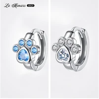 la menars diamond inlay dog claw ring earrings for women genuine silver plating fine jewelry ornament hoilday best gift