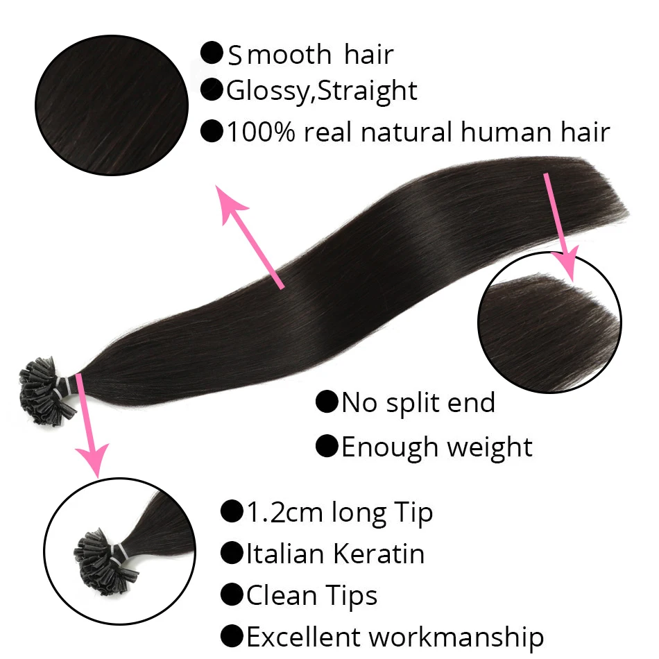 MRS HAIR 0,5 г/шт., 12 дюймов, накладные волосы, прямые, машинные, сделанные волосы Remy Nail, кератиновые, Предварительно Связанные человеческие волосы, 50 шт