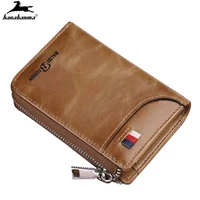 new male wallet top leather zipper wallet mens horizontal wallet short credit card holder package pocket wallet bag purse man