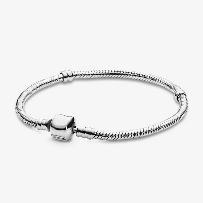 Bracelet Оригинальные 925 пробы, серебряные модные браслеты, подвески, талисманы, браслеты для женщин на Рождество, день рождения, День Святого Валентина, ювелирные изделия, подарки - Окраска металла: Bracelet