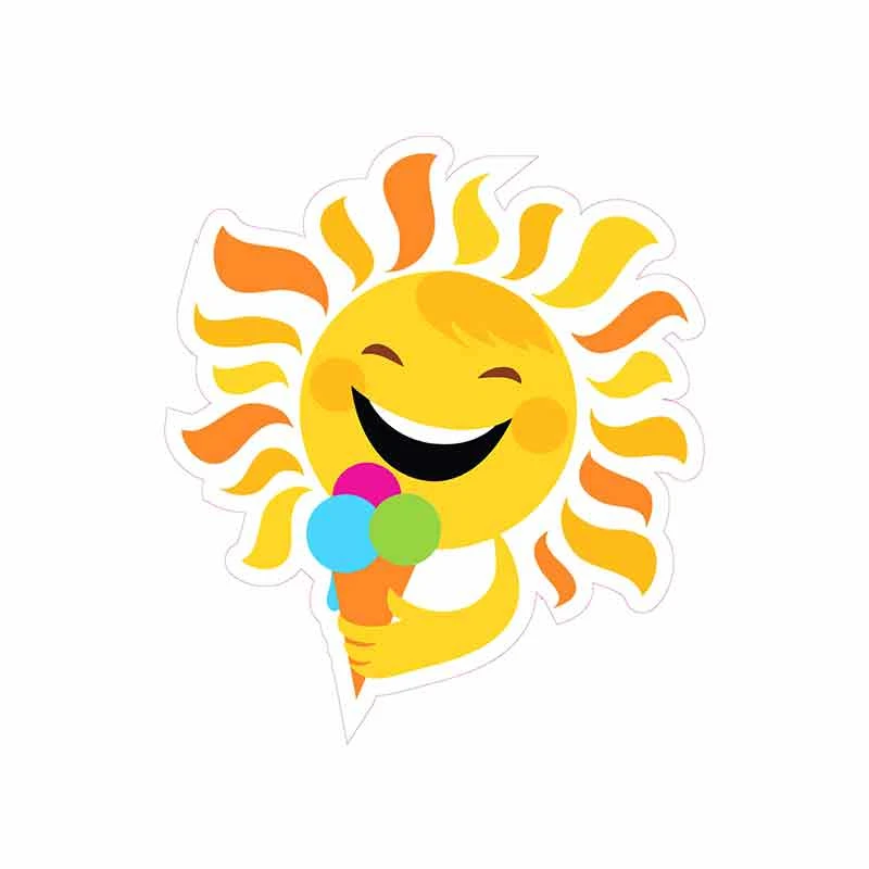 SZWL комикс солнце еды Мороженое автомобильные наклейки водонепроницаемые