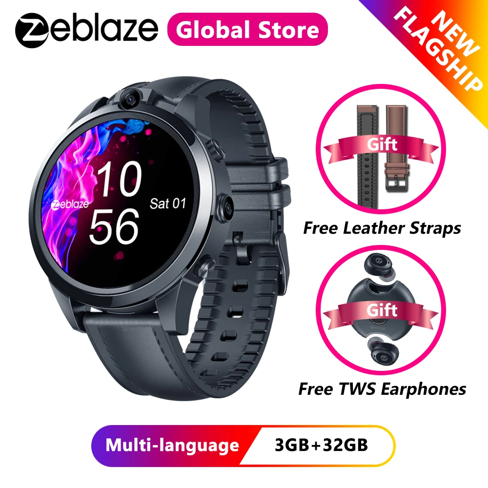 Zeblaze THOR 5 PRO керамический ободок 3 Гб + 32 ГБ умные часы двойная камера распознавание