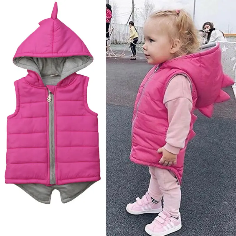 2020 New Fashion 3D Princess Kids Baby Girl Hooded Vest Cotton-padded Jacket Waistcoat Outwear