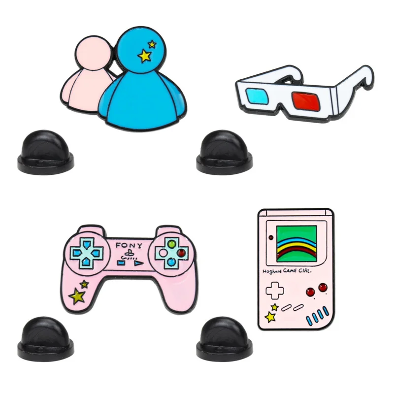 

Retro Arcade Game Enamel Pins Collections Cartoon 90s Gamepad Jewelry Brooches Denim Shirt Collar Badge Lapel Friends Gifts