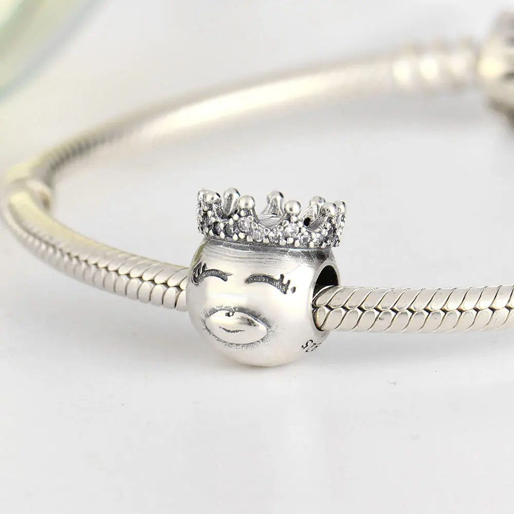 2018 Newest 925 Sterling Silver King Charms Beads With Crown Fits Original Pandora Charm Bracelet DIY Jewelry Making Berloque | Украшения и