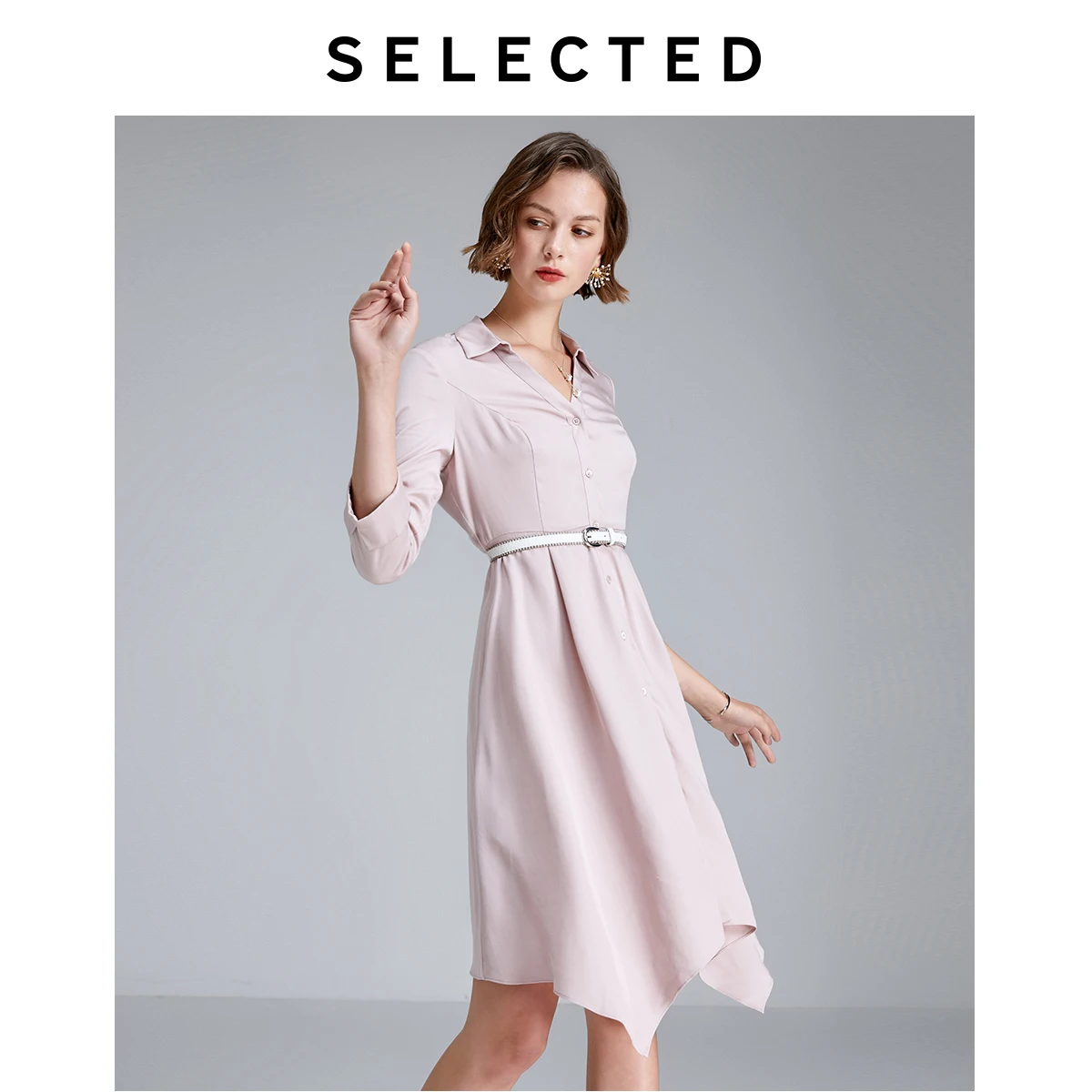 Женское приталенное однотонное платье SELECTED | Женская одежда