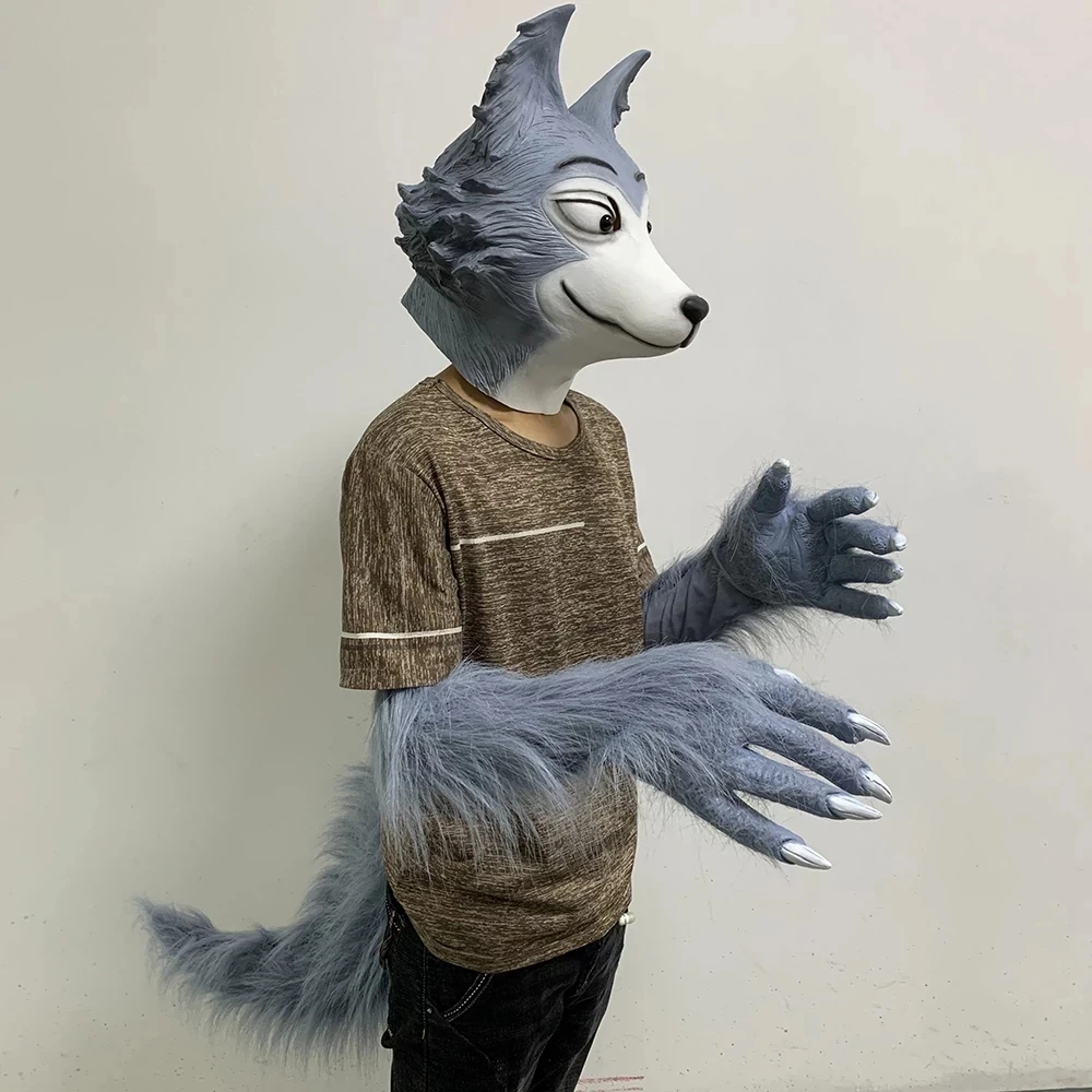 Костюм для косплея лего из аниме BEASTARS Legosi Униформа костюм серого волка парик Лего