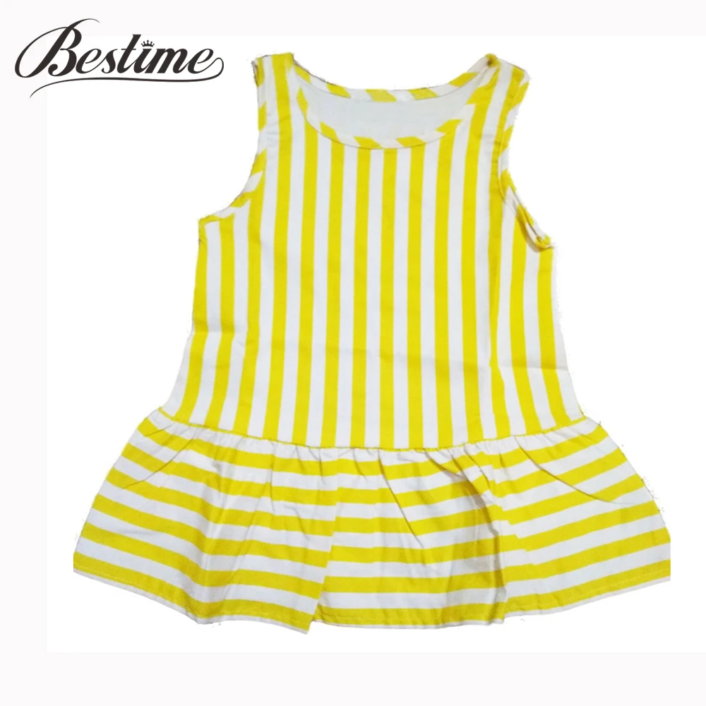 Fashion Toddler Dresses Sleeveless Cotton Girls Sundress Vertical Stripe Children Dress Summer Baby Clothes |