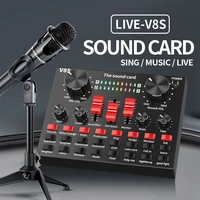 v8s usb external sound card for mobile computer audio bluetooth 3 5mm interface microphone live sound card for android karaoke