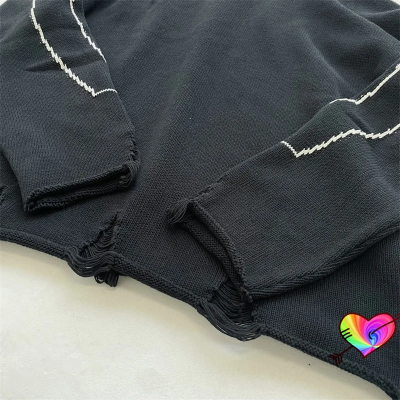 Потертый ASKYURSELF свитер 2022 для мужчин и женщин высокое качество 1:1 пэчворк вязаный