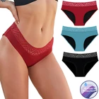 Женское нижнее белье для периода тяжелого потока четырехслойные герметичные менструальные трусики кружевные кюлоты менструальные Прямая поставка