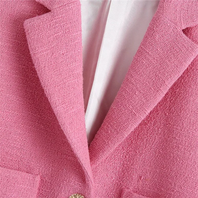

Za Women Sets Tweed Short Sleeve Cropped Blazer Woman Button Long Skirts Fashion Blazer And Skirt Set Women's Office Suit