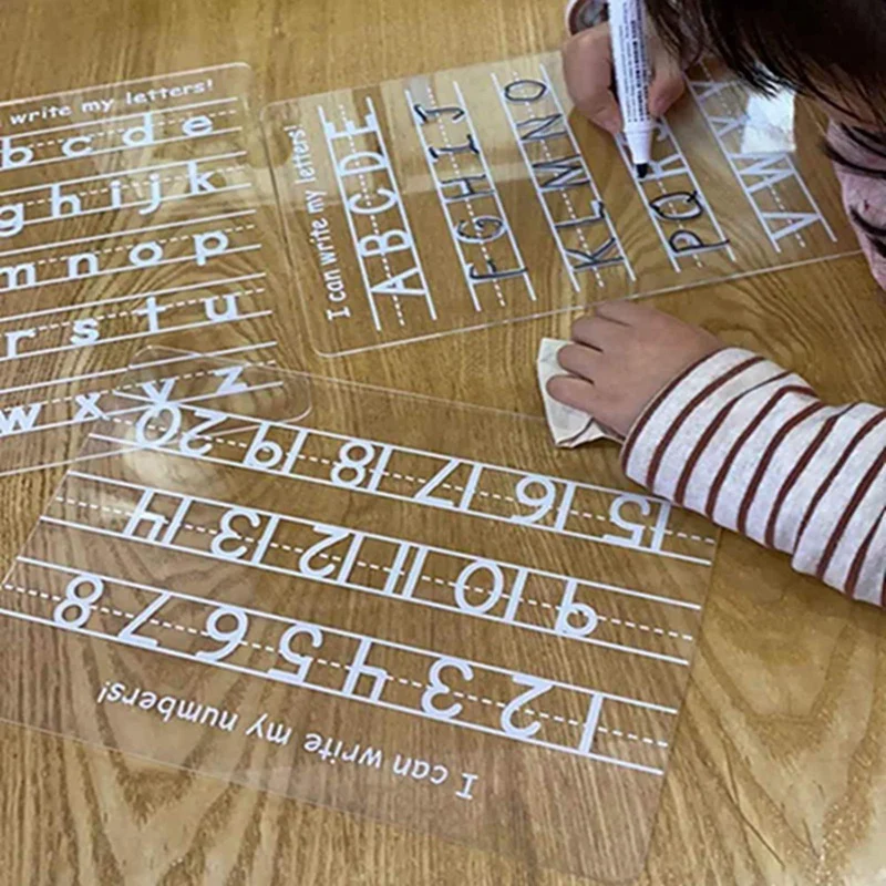 Прозрачная акриловая детская тренировочная письменная доска с 26 английскими