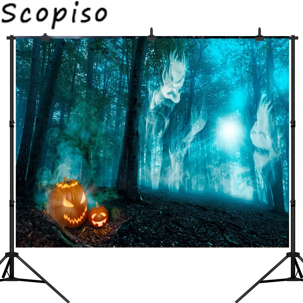 Scopiso Хэллоуин фон Тыква призрак страшный пейзаж Фотография Фотогалерея