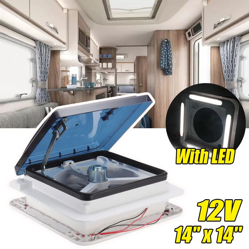 

12 V 11''/ 14'' RV Motorhome Ventilation Fan Exhaust Fan Caravan Accessories Manual Control Roof Mounted For RV Trailer With LED