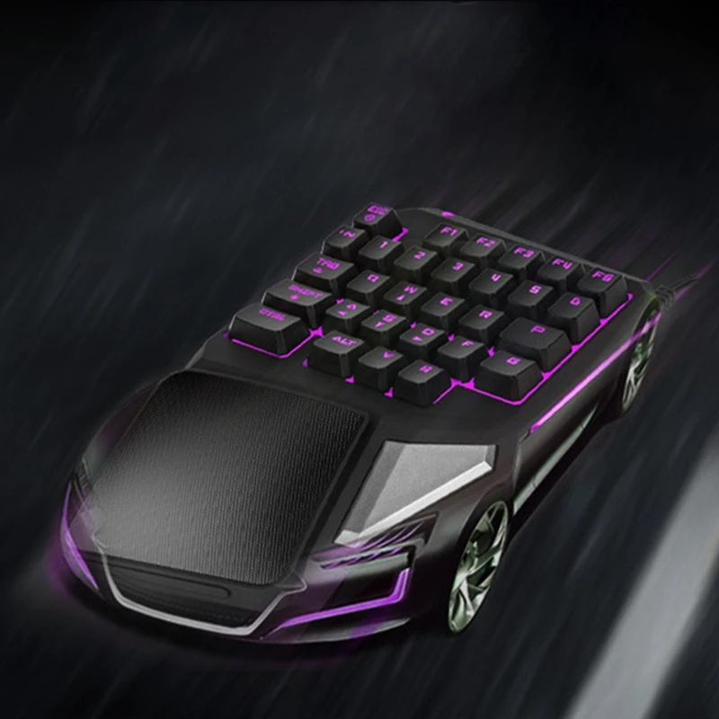 Клавиатура с одной рукой игровая клавиатура Цветной подсветкой механическая