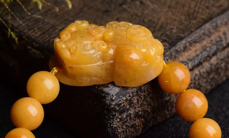 Натуральные желтые нефритовые бусины 10-12 мм браслет храбрости войск китайский