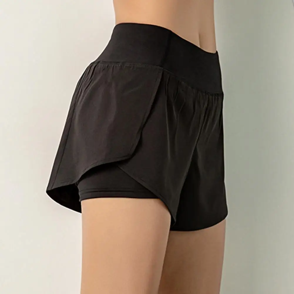 

Women Yoga Shorts High Waist High Elastic Waistband Pants 2-in-1 Women Shorts Summer Sexy Gym Workout Short Pants Yoga Shorts