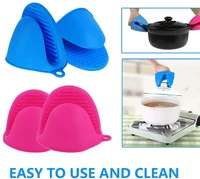 kitchen silicone heat resistant gloves clips insulation non stick anti slip pot bowel holder clip cooking baking oven mitts