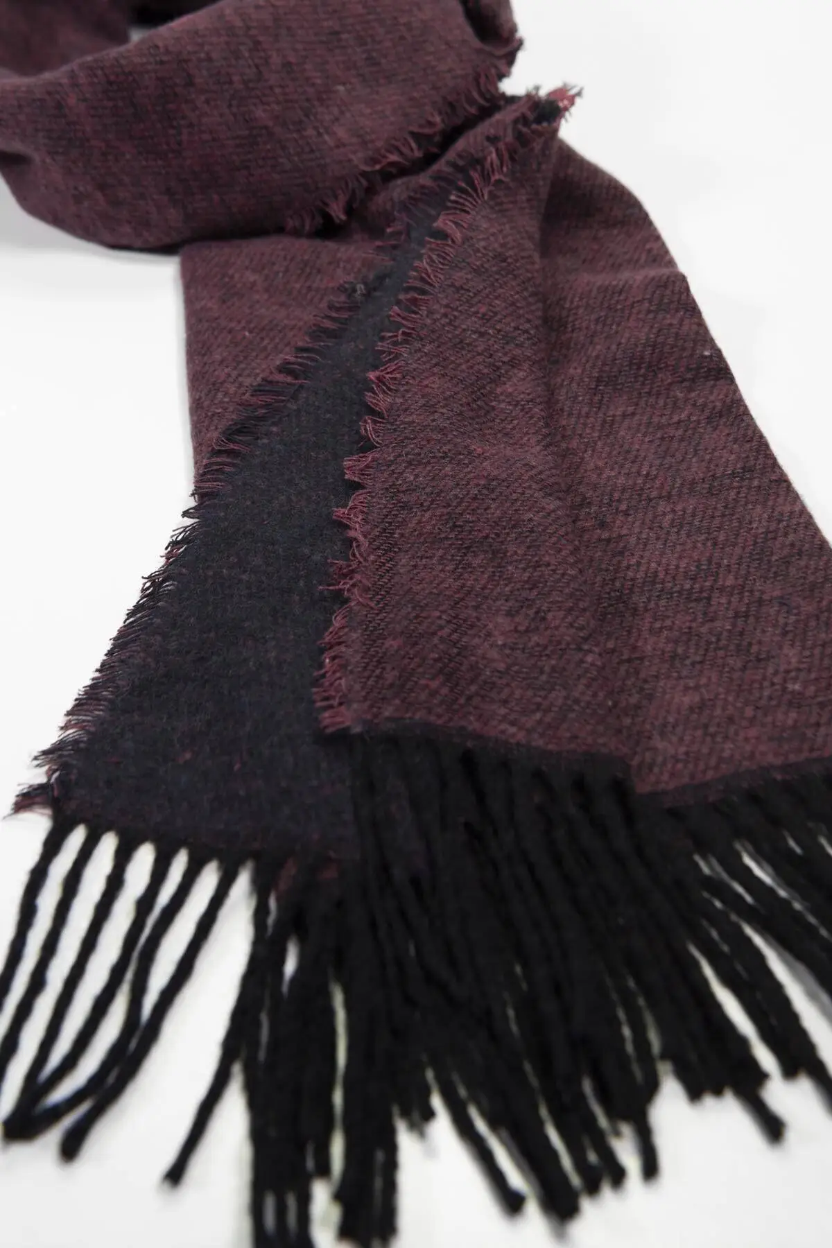 

Women's Claret Red Navy Blue Double Sided Thick Shawl