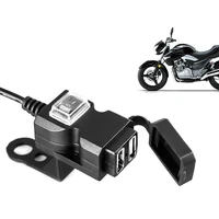 dual usb motorcycle handlebar charger adapter power supply socket for indian scout simson beta bajaj cafe racer dirt pit bike