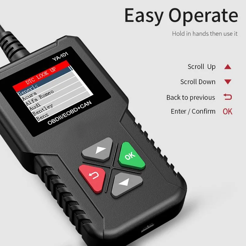 Многоязычный TFT-считыватель кодов автомобилей OBD2/EODB сканер неисправностей