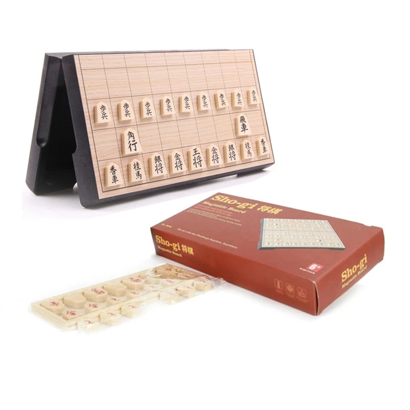 

Japan Shogi 25*25*2cm Chess Game Magnetic Foldable Chess Table International Checker Sho-gi Family Intelligence Game as Gift Toy